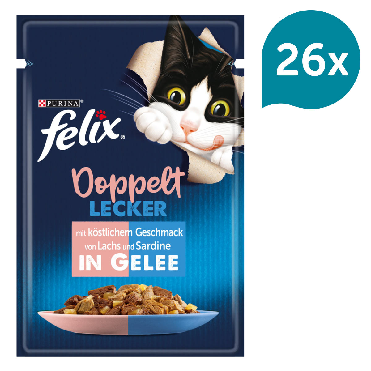 FELIX Doppelt Lecker in Gelee mit Sardine und Lachs