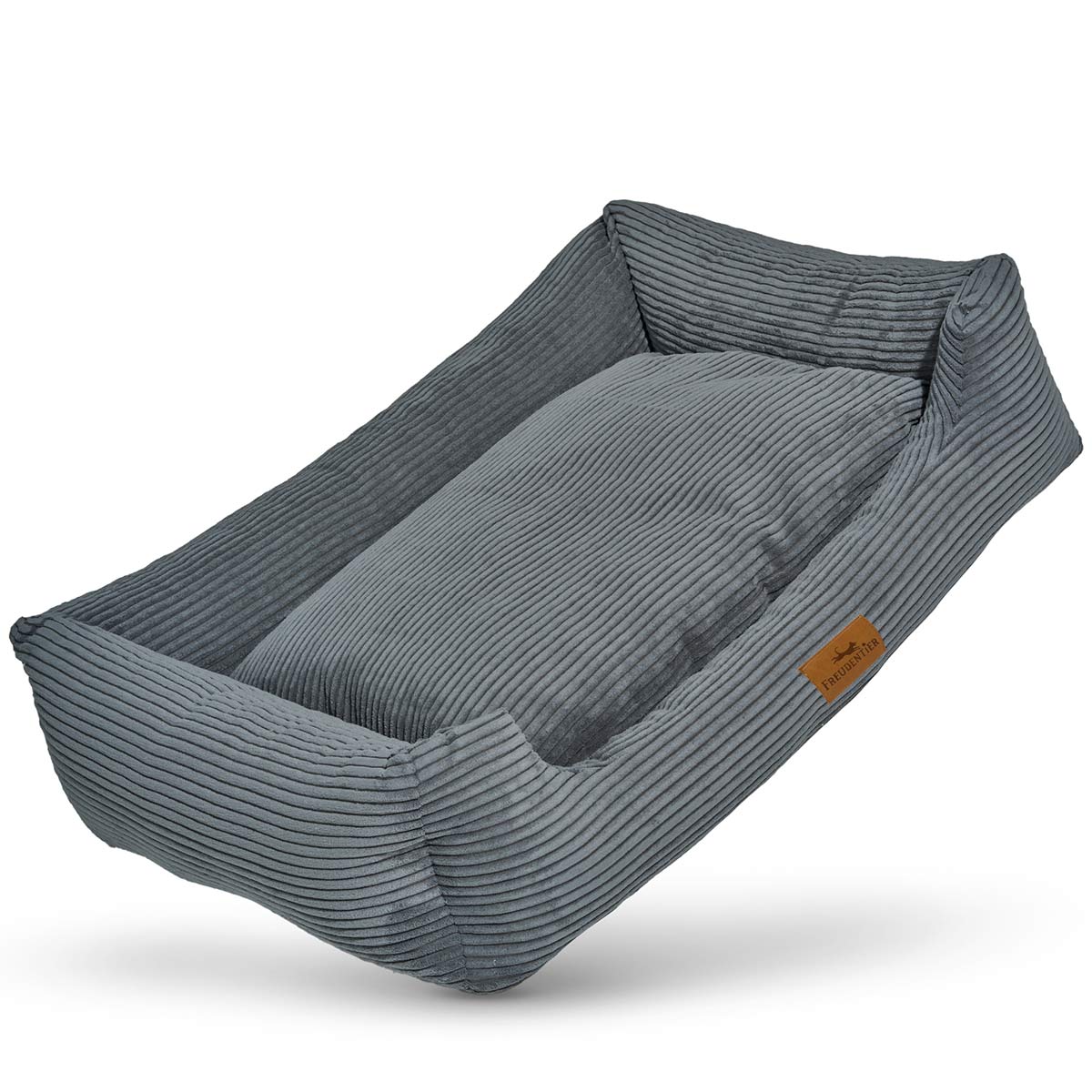 Freudentier orthopädisches Hundebett Cord grau M | Gebrauchtware