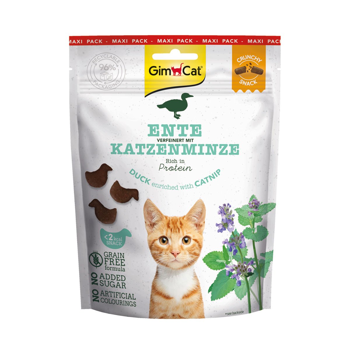GimCat Crunchy Snacks Ente mit Katzenminze 