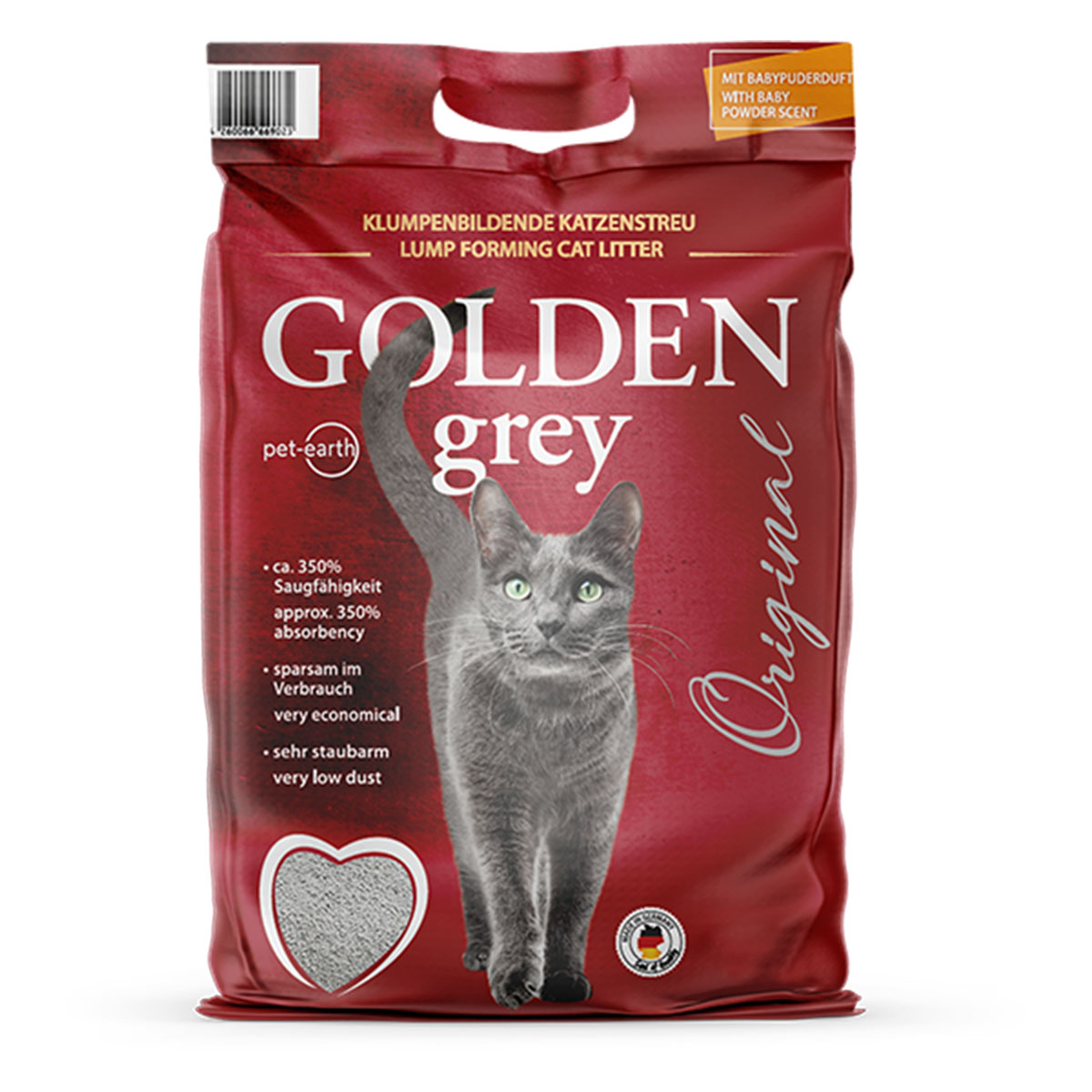 Golden Grey Original Katzenstreu mit Babypuderduft