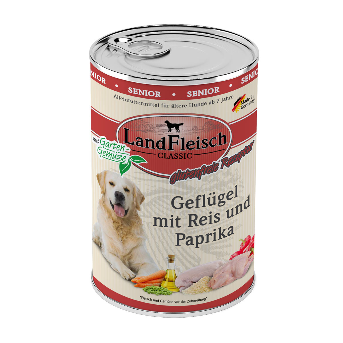 LandFleisch Dog Classic Senior Geflügel, Reis &amp; Paprika