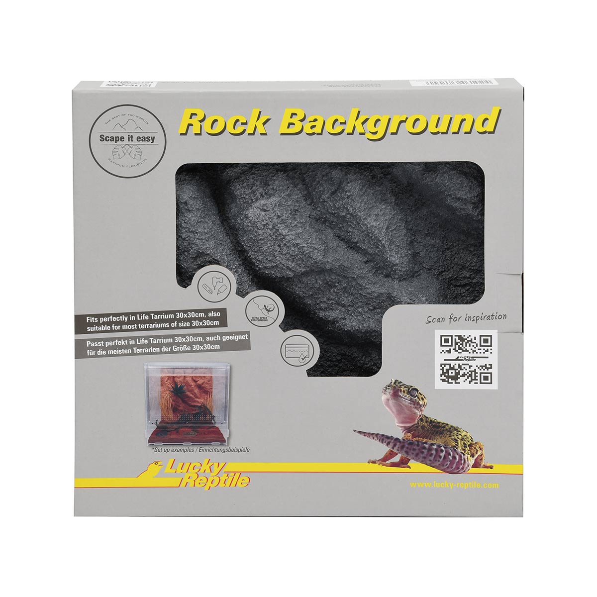 Lucky Reptile Rückwand Rock Background Basalt Grey