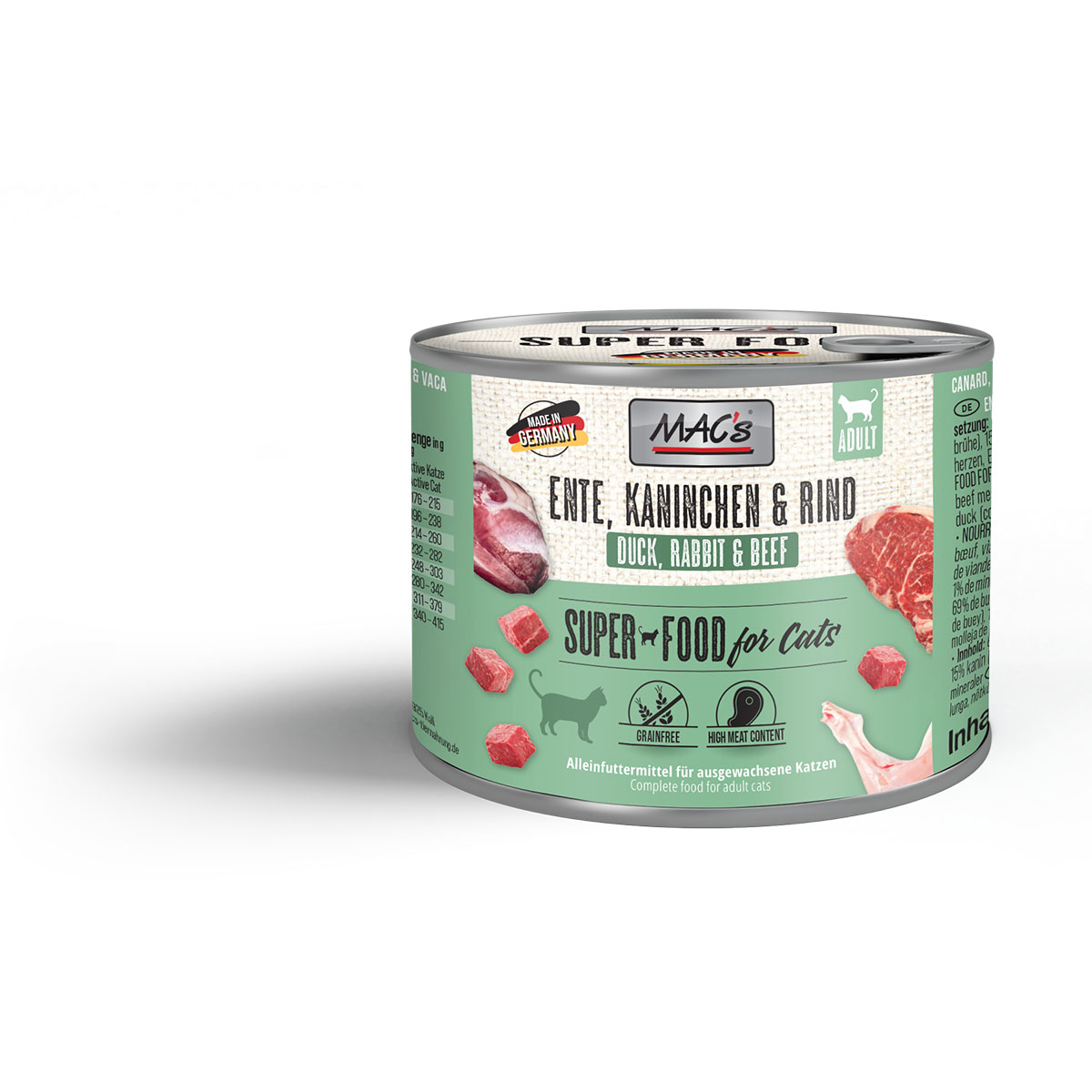 MAC's Cat Fleischmenü Ente, Kaninchen und Rind