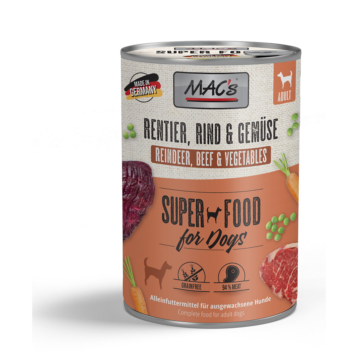MAC's Dog Rentier, Rind und Gemüse