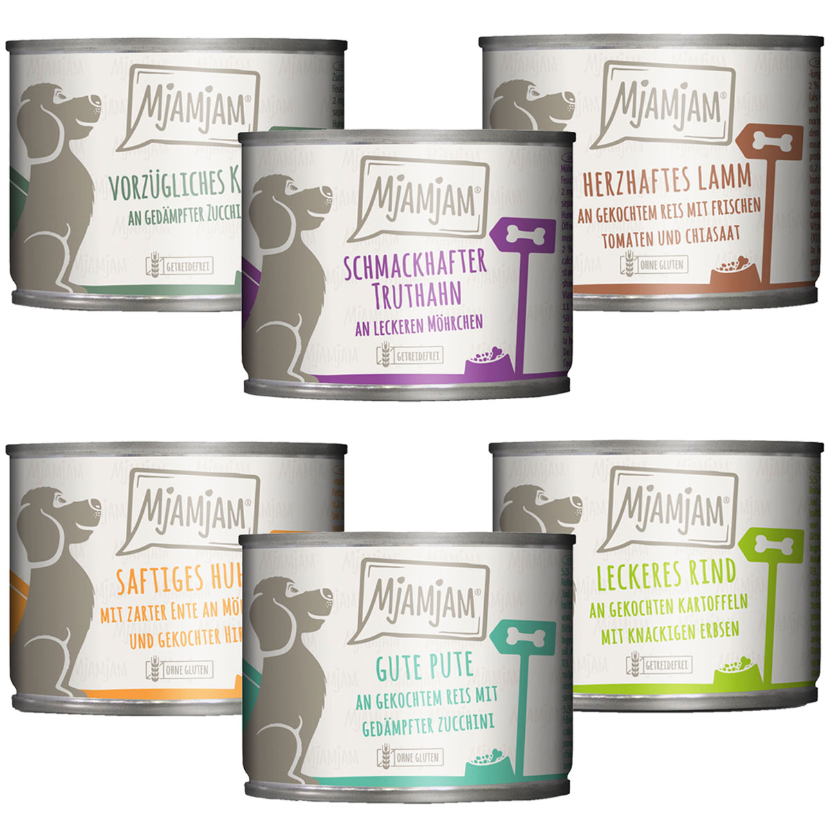 MjAMjAM Mixpaket II mit Huhn&Ente, Rind, Pute, Kalb, Truthahn, Lamm
