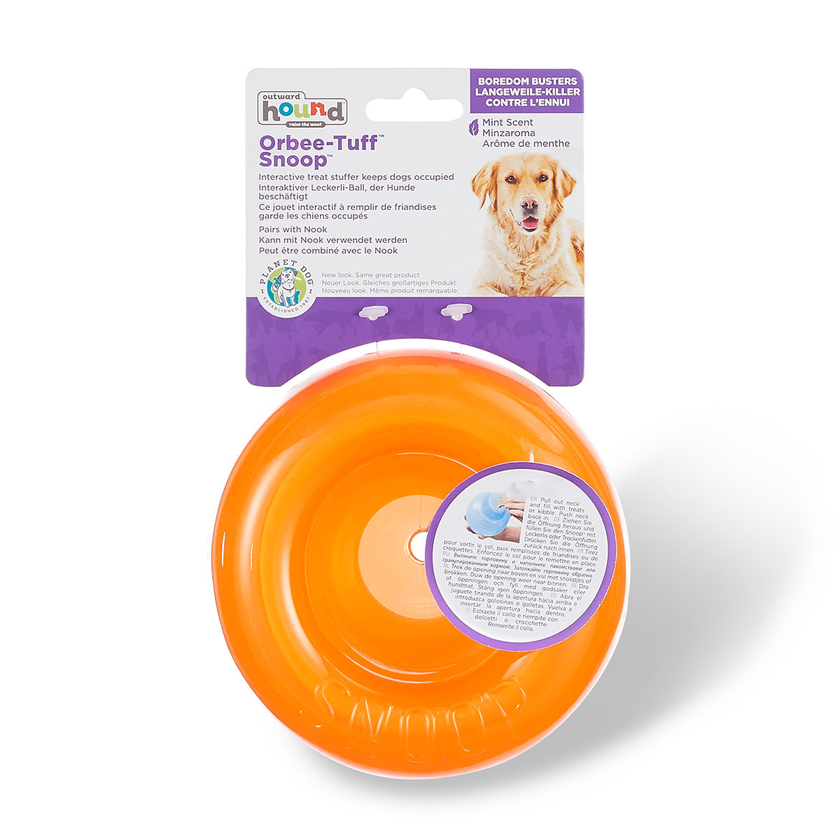 Planet Dog Hundespielzeug Snoop orange für mittlere und große Hunde