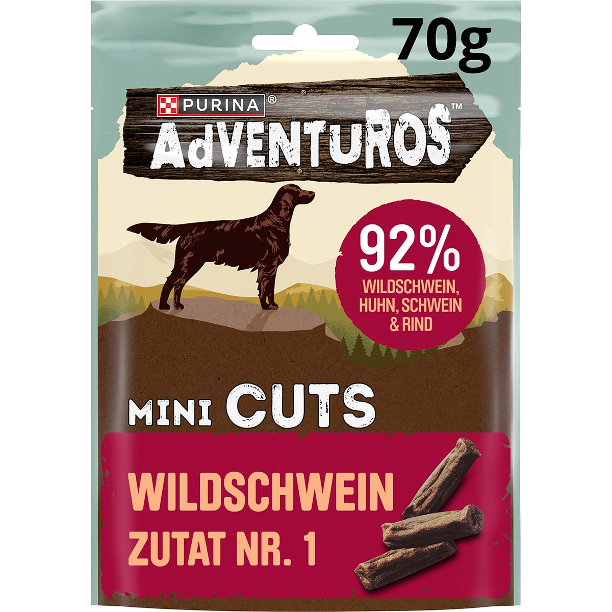 Purina Adventuros Mini CUTS Hundesnacks Wildschwein 70g