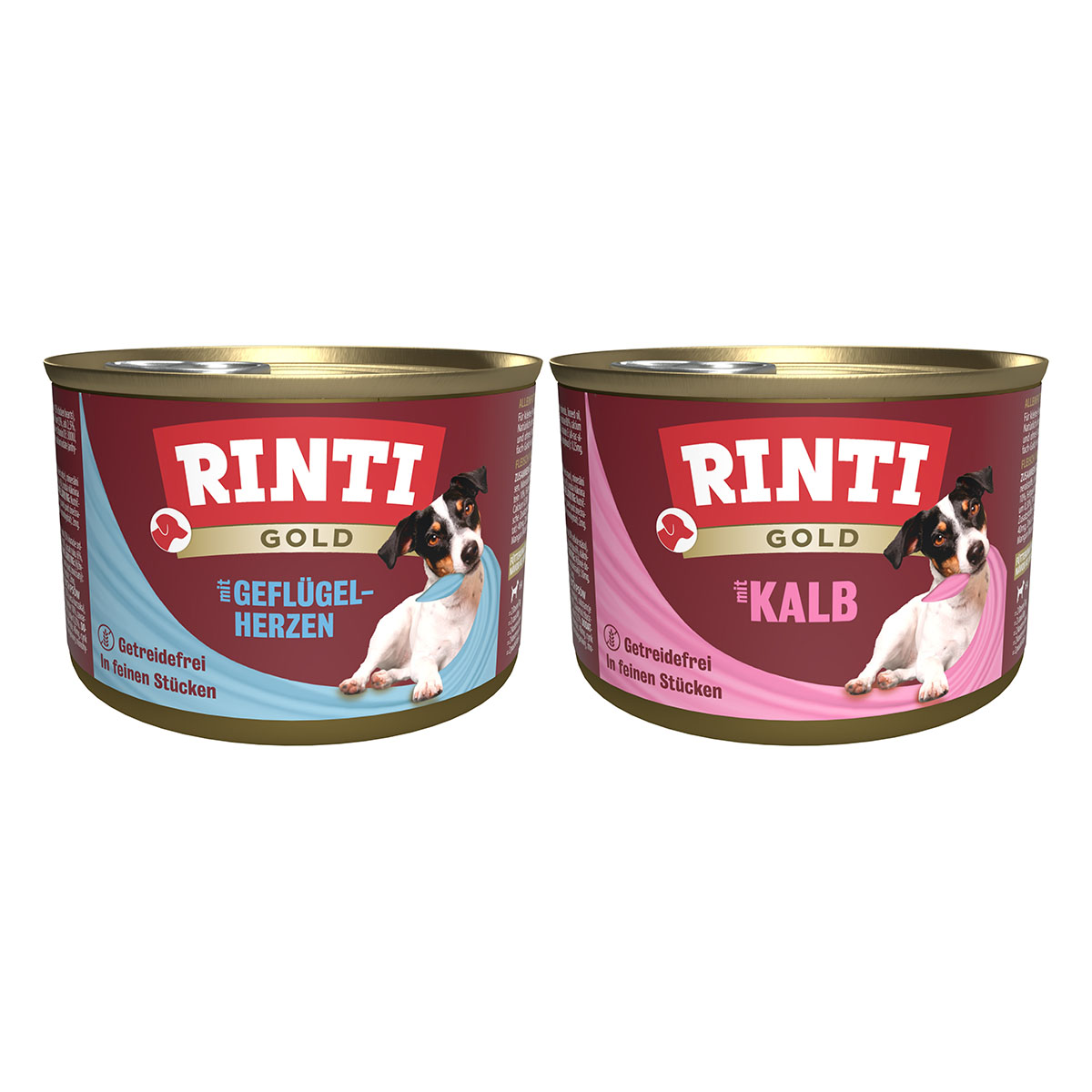 Rinti Gold Mixpaket mit Geflügelherzen &amp; Kalb 24x185g