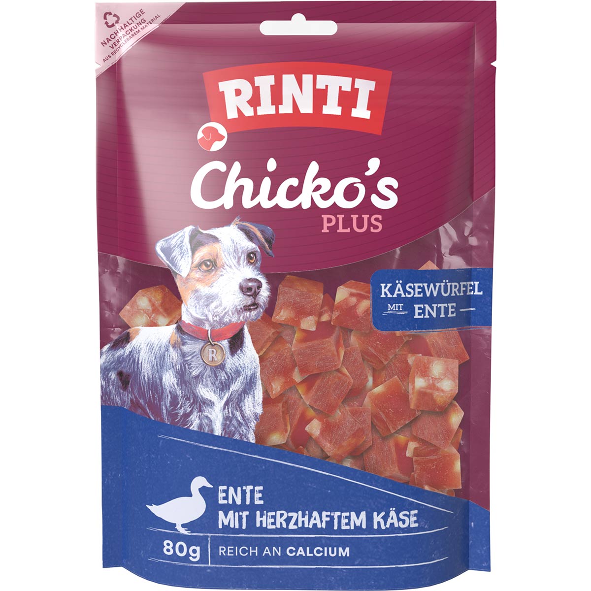 RINTI Chicko's Plus Käsewürfel mit Ente