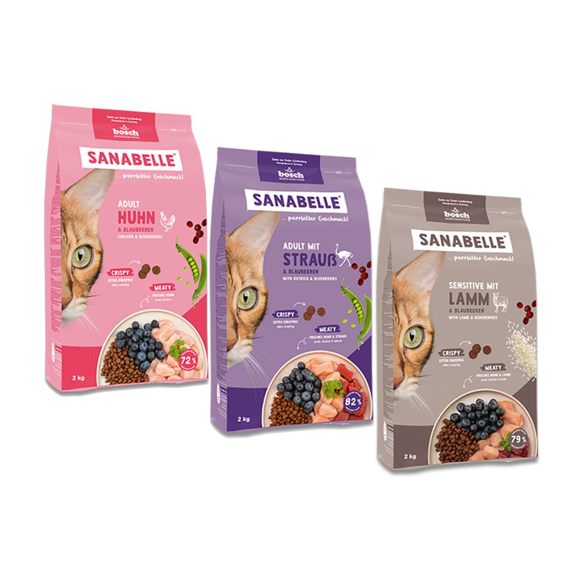 Sanabelle Huhn, Strauß, Lamm 2+1 gratis 2kg