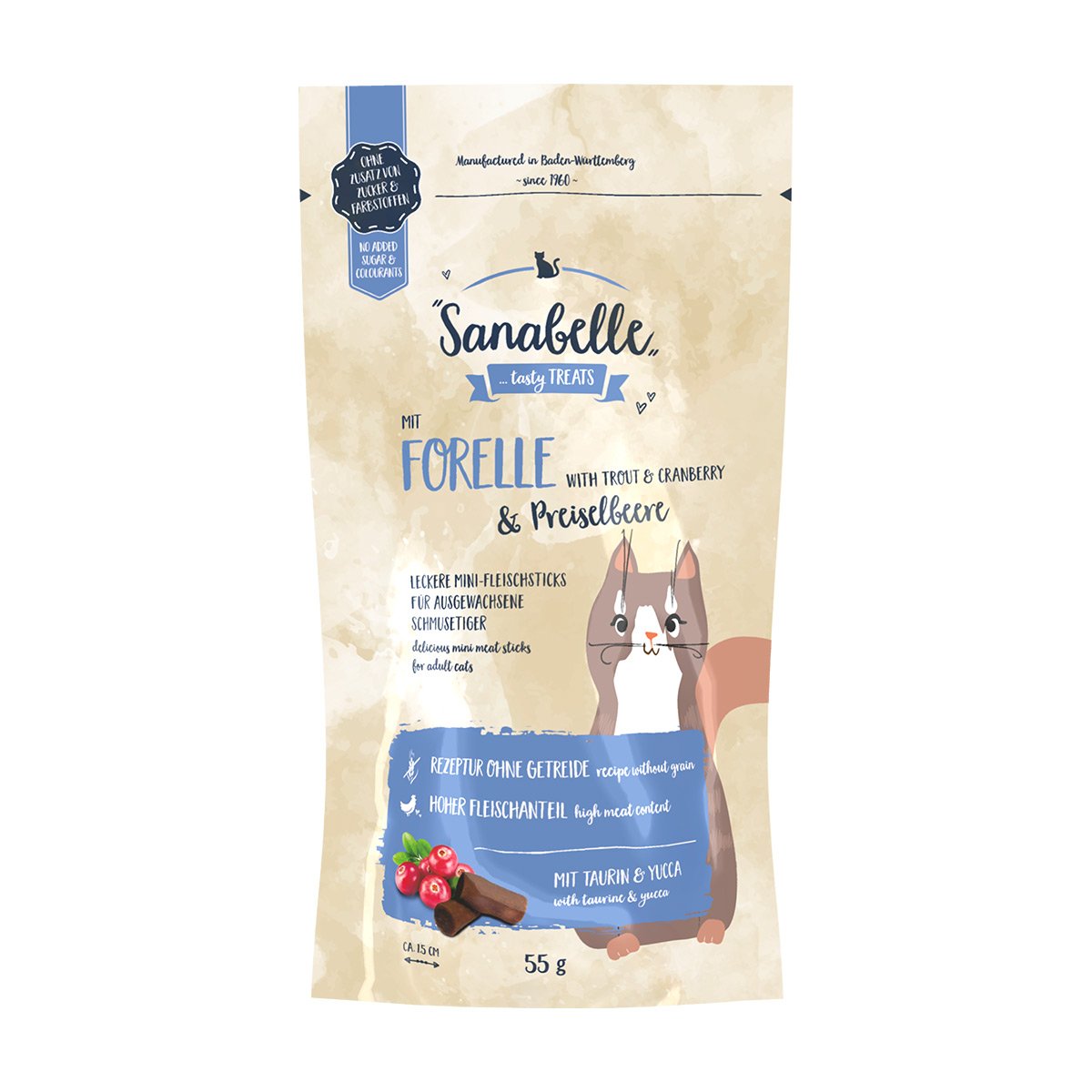 Sanabelle Katzensnack Forelle &amp; Preiselbeere 55g