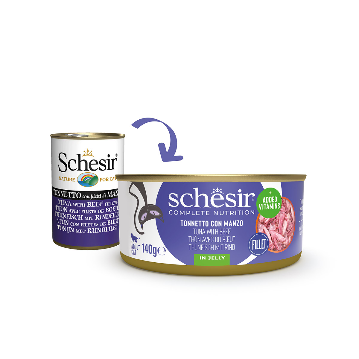 Schesir Cat Complete Thunfisch mit Rind in Jelly