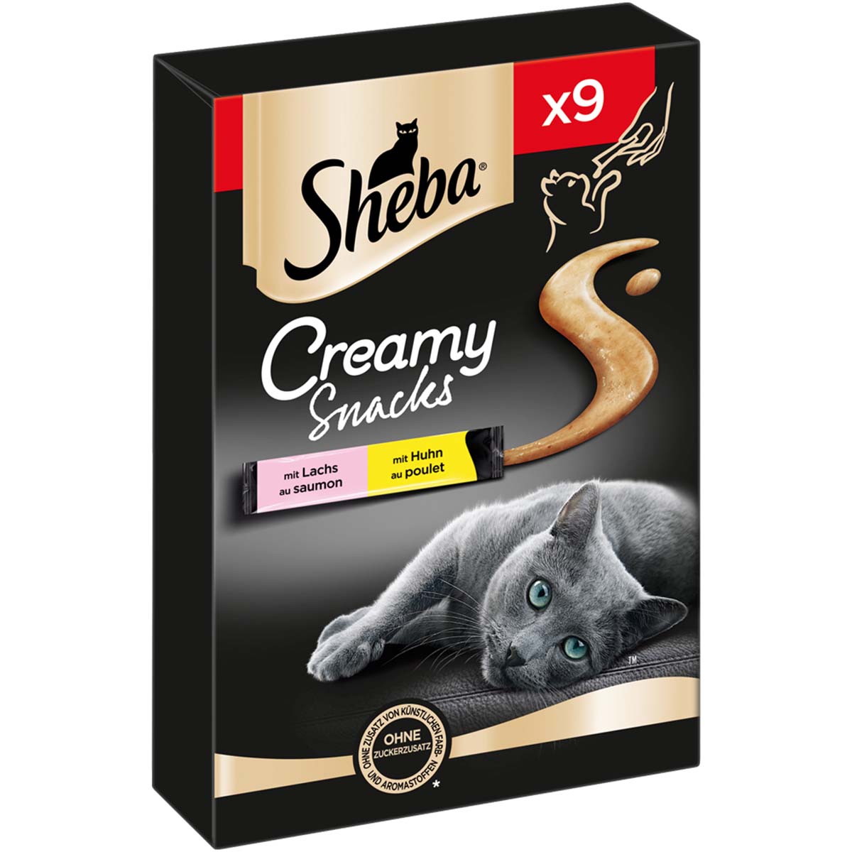 SHEBA® Creamy Snacks mit Huhn und Lachs