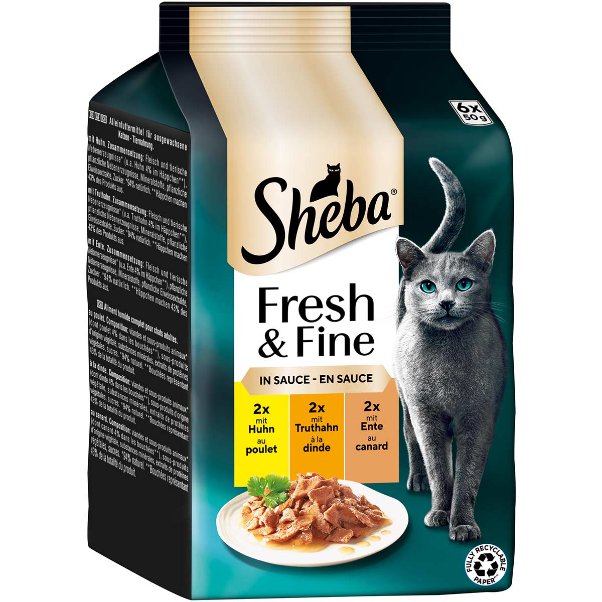 Sheba Fresh &amp; Fine Sauce mit Huhn, Truthahn &amp; Ente