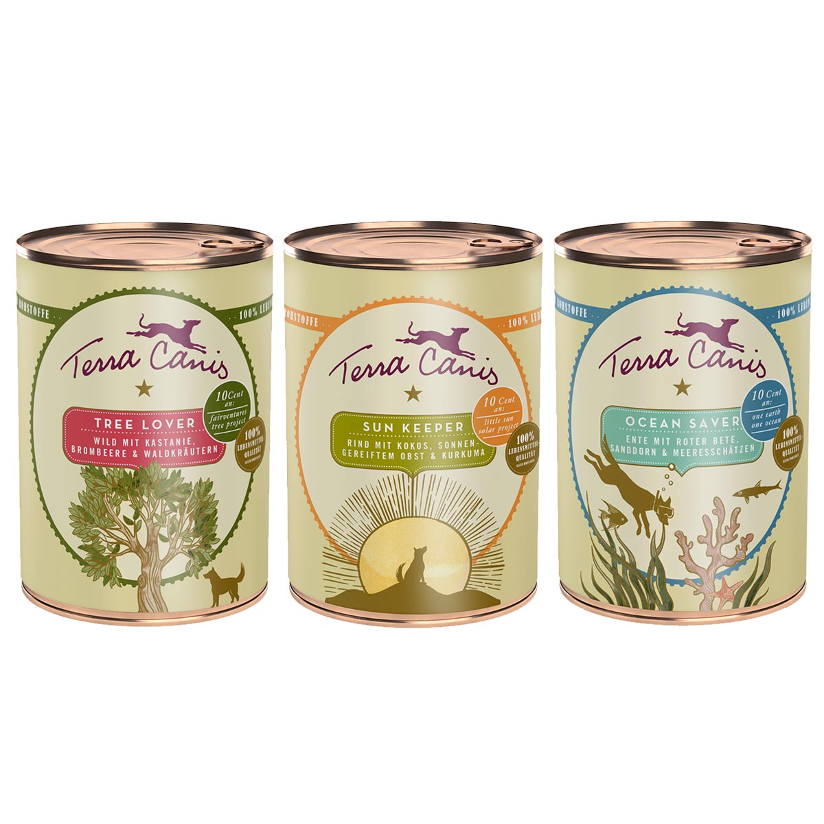 Terra Canis Love the Planet Mixpaket SunTree &amp; Ocean 18x400g