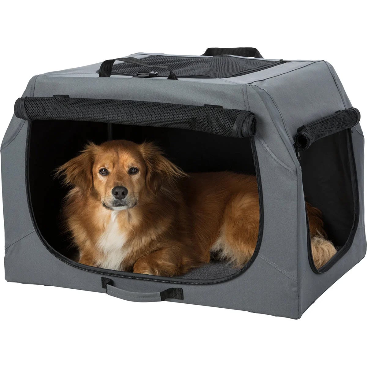 Trixie Soft Kennel Easy S–M: 71x49x51 cm grau | Gebrauchtware