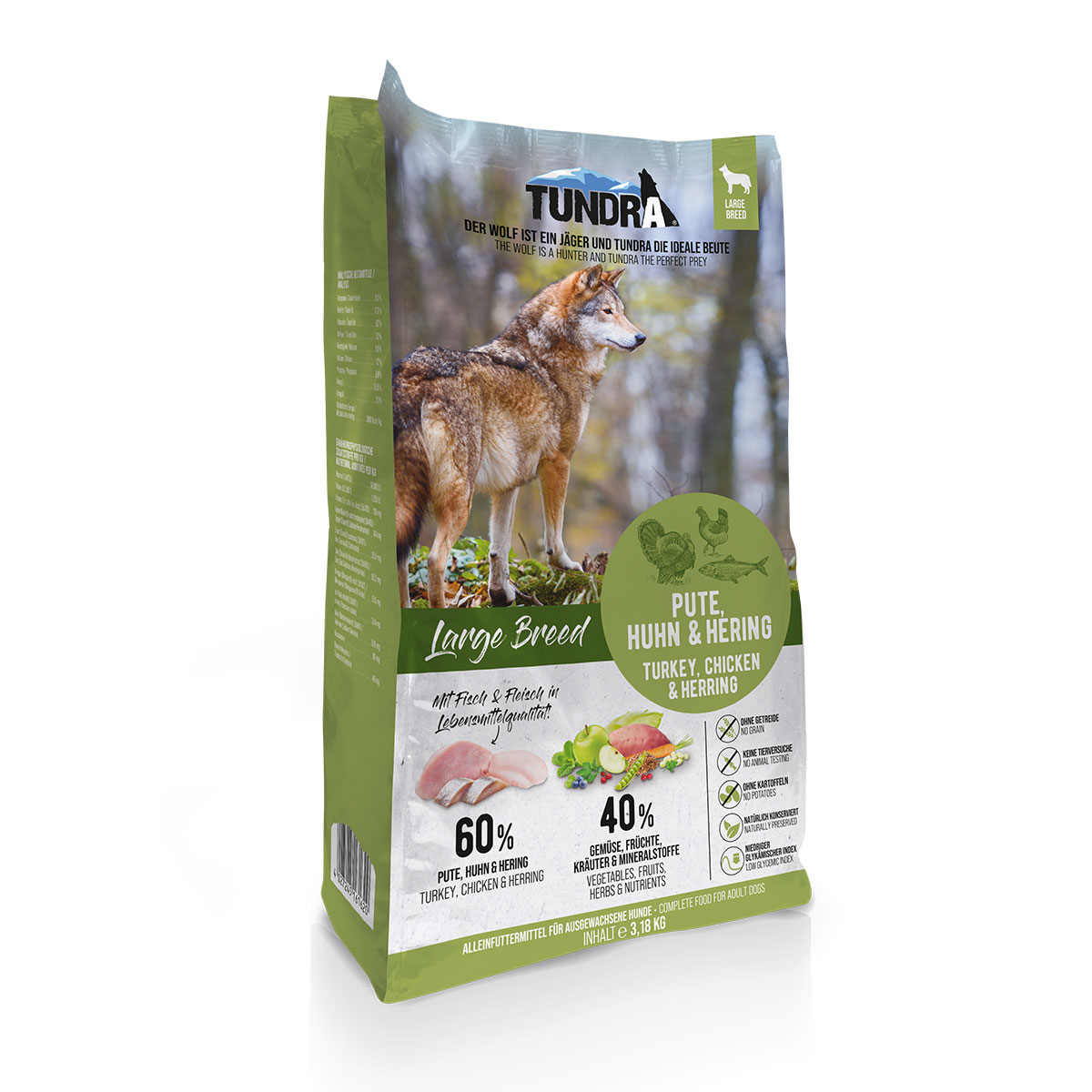 Tundra Dog Large Breed Pute, Huhn &amp; Hering