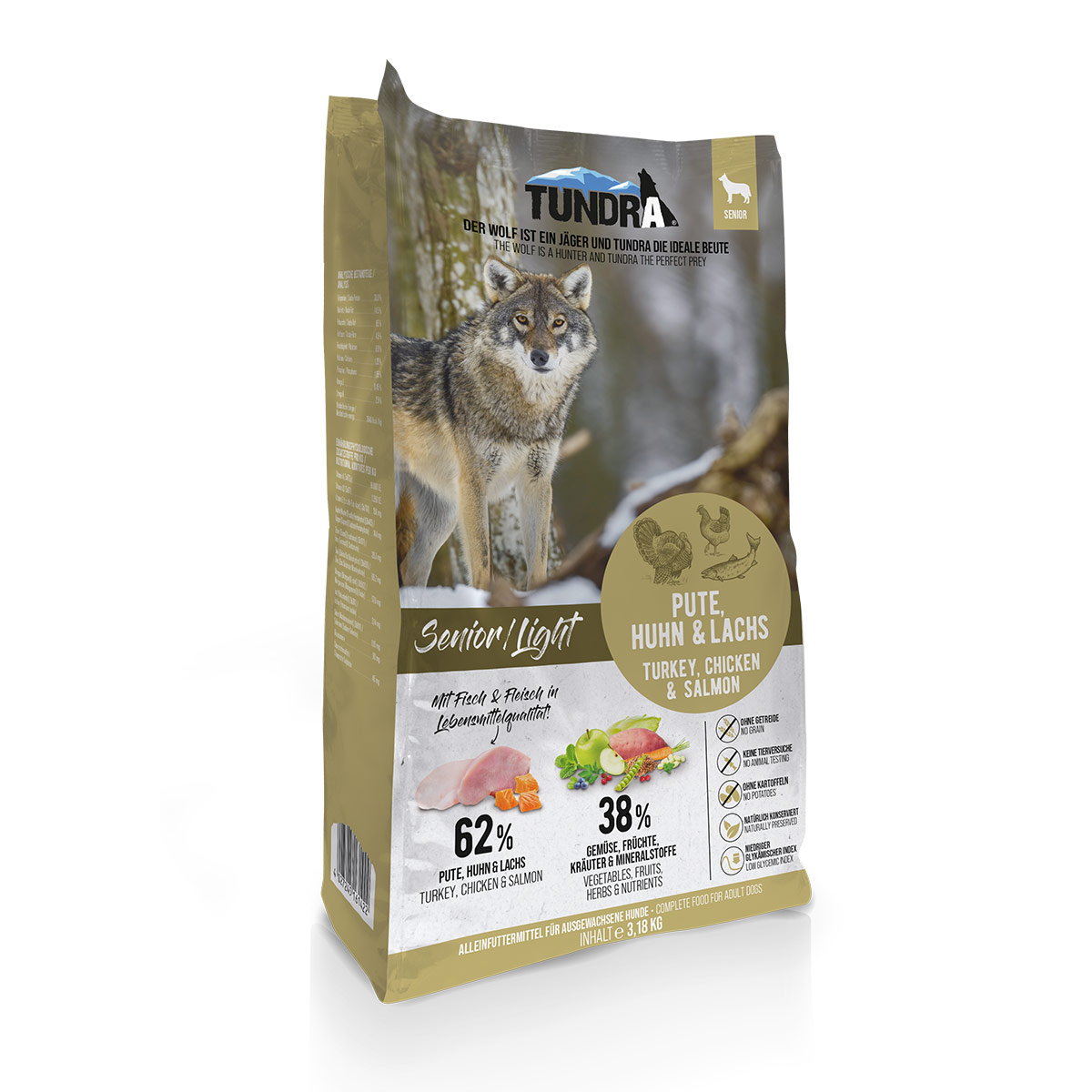 Tundra Dog Senior/Light Pute, Huhn &amp; Lachs