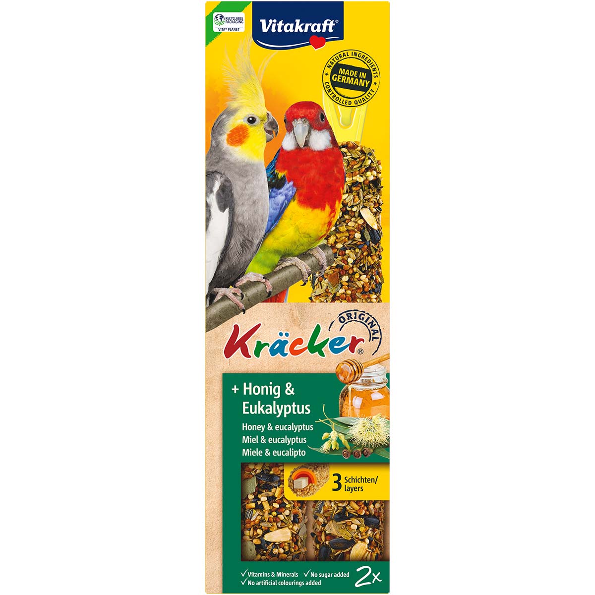 Vitakraft Kräcker Honig-Eukalyptus für Großsittiche