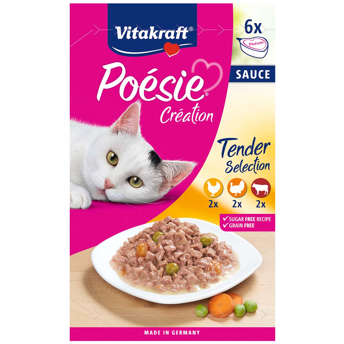 Vitakraft Poésie Multipack Herzschale Sauce 6x85g