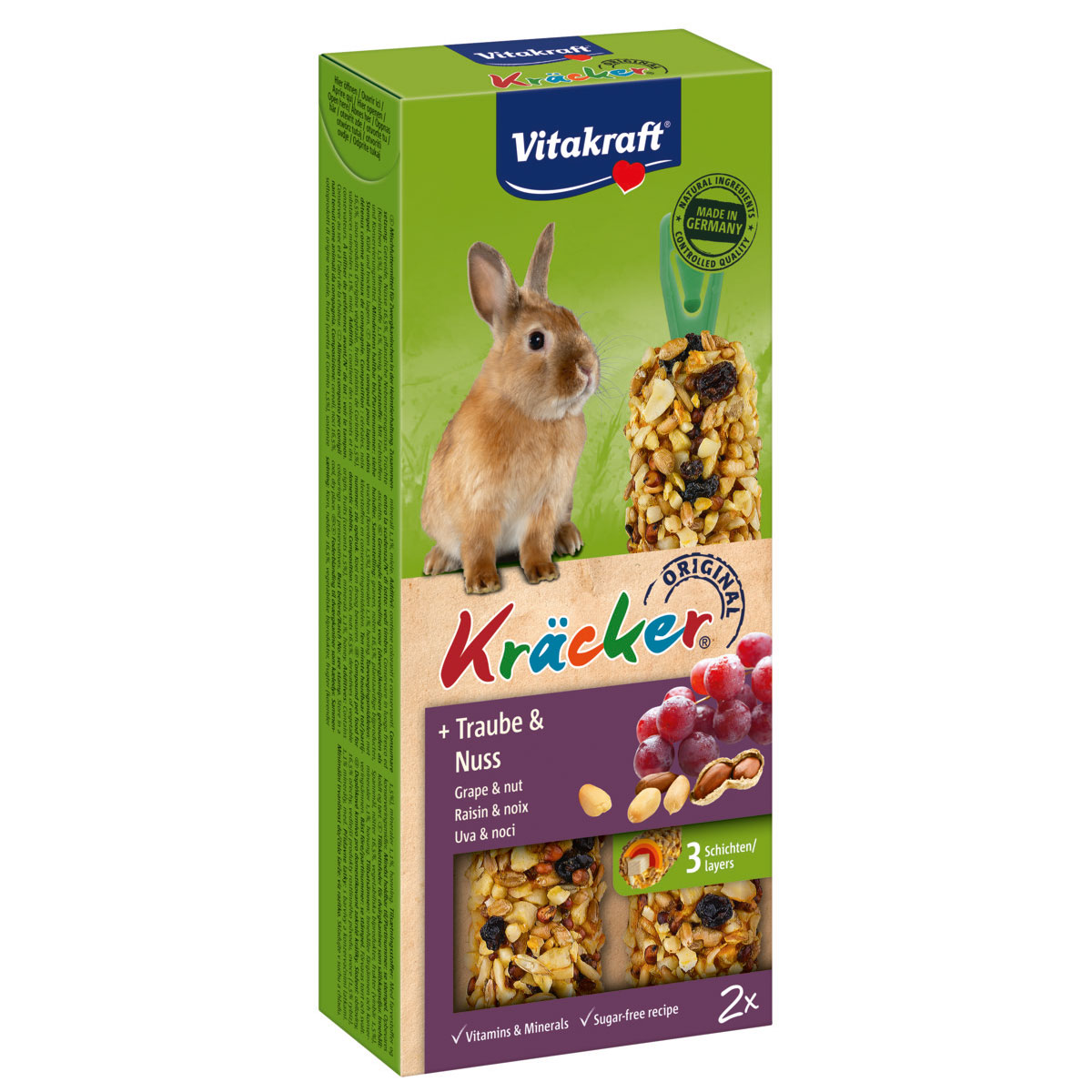 Vitakraft Zwergkaninchen Kräcker mit Traube &amp; Nuss