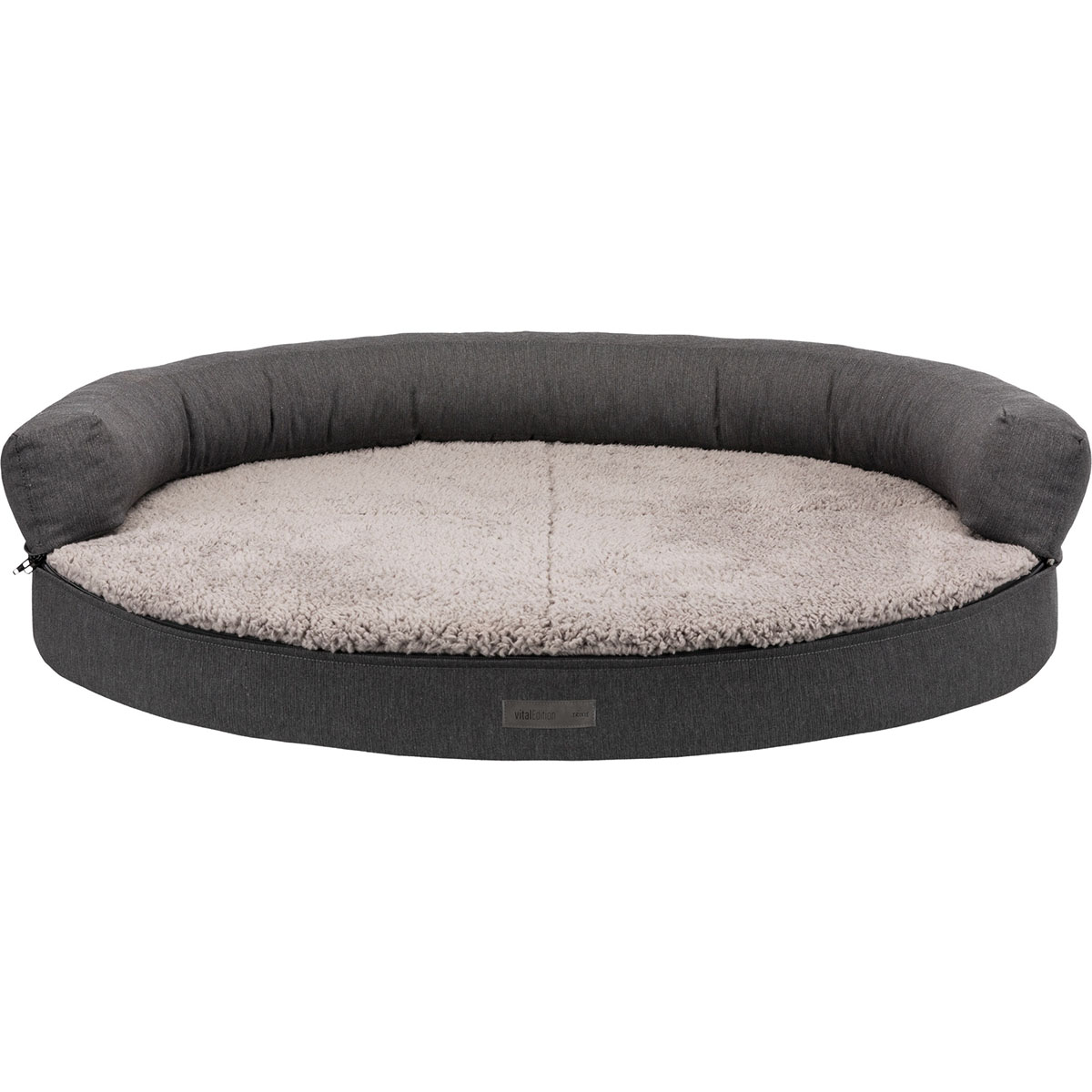 Vital Sofa Bendson, oval, dunkelgrau/hellgrau 100x80 cm | Gebrauchtware