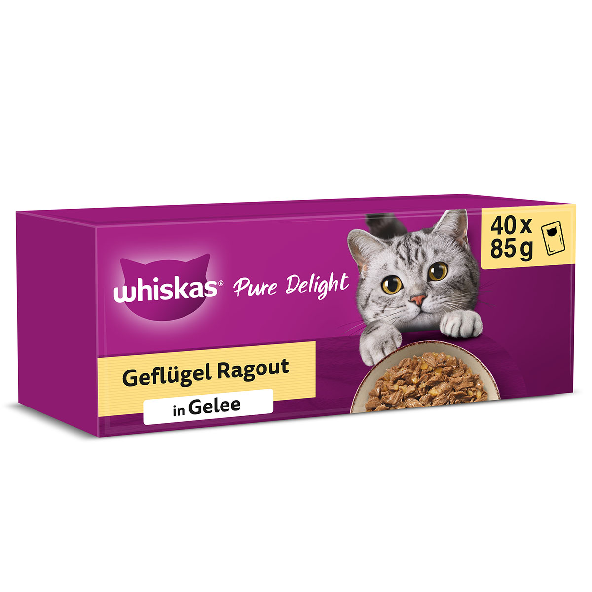 WHISAKS PURE DELIGHT MULTIPACK Geflügel Ragout in Gelee 40x85g