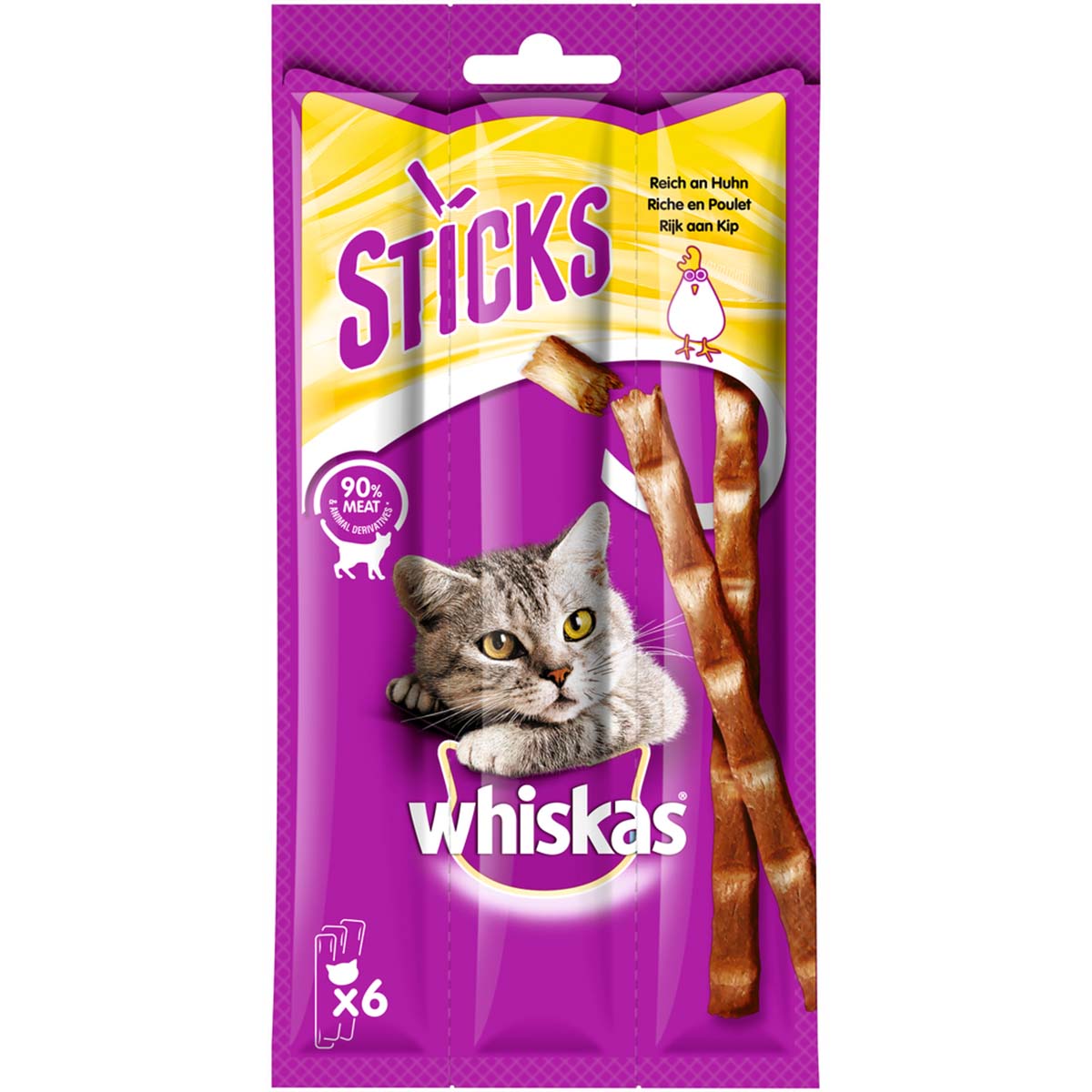 Whiskas Sticks Reich an Huhn