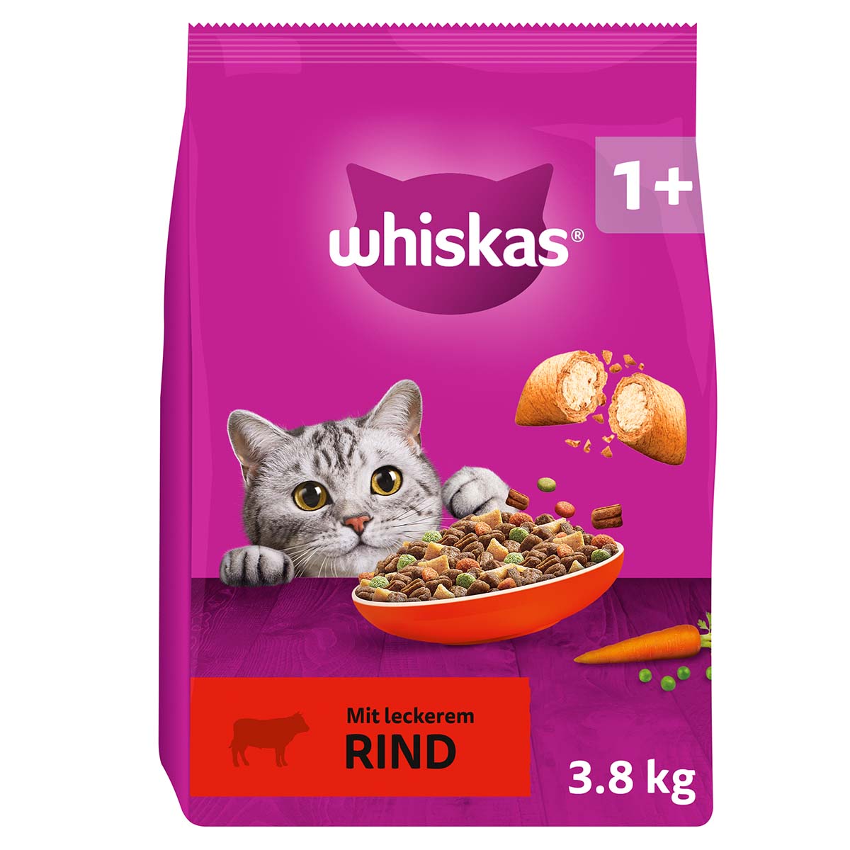WHISKAS Trocken 1+ mit Rind 3,8kg