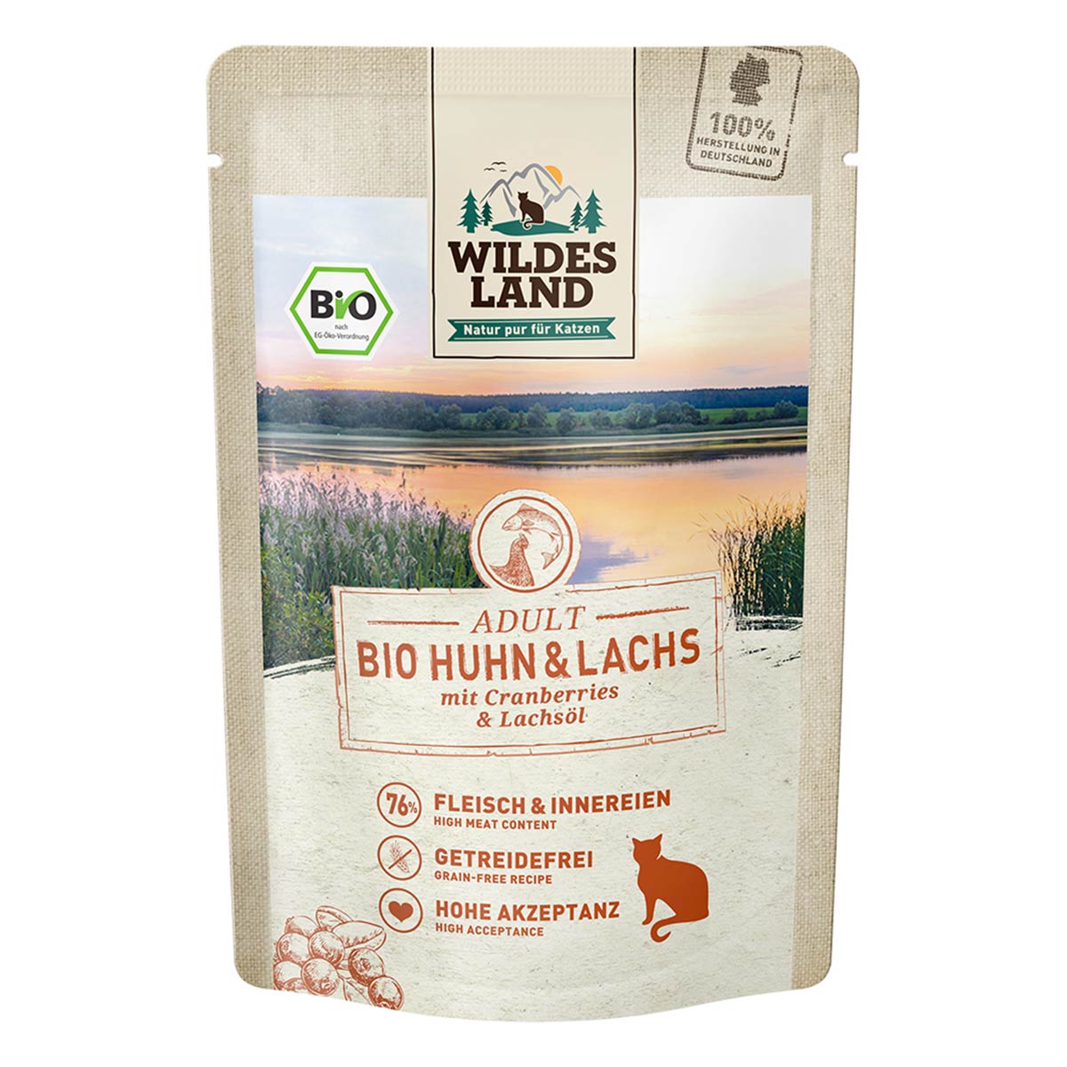 Wildes Land Bio Huhn und Lachs mit Cranberries