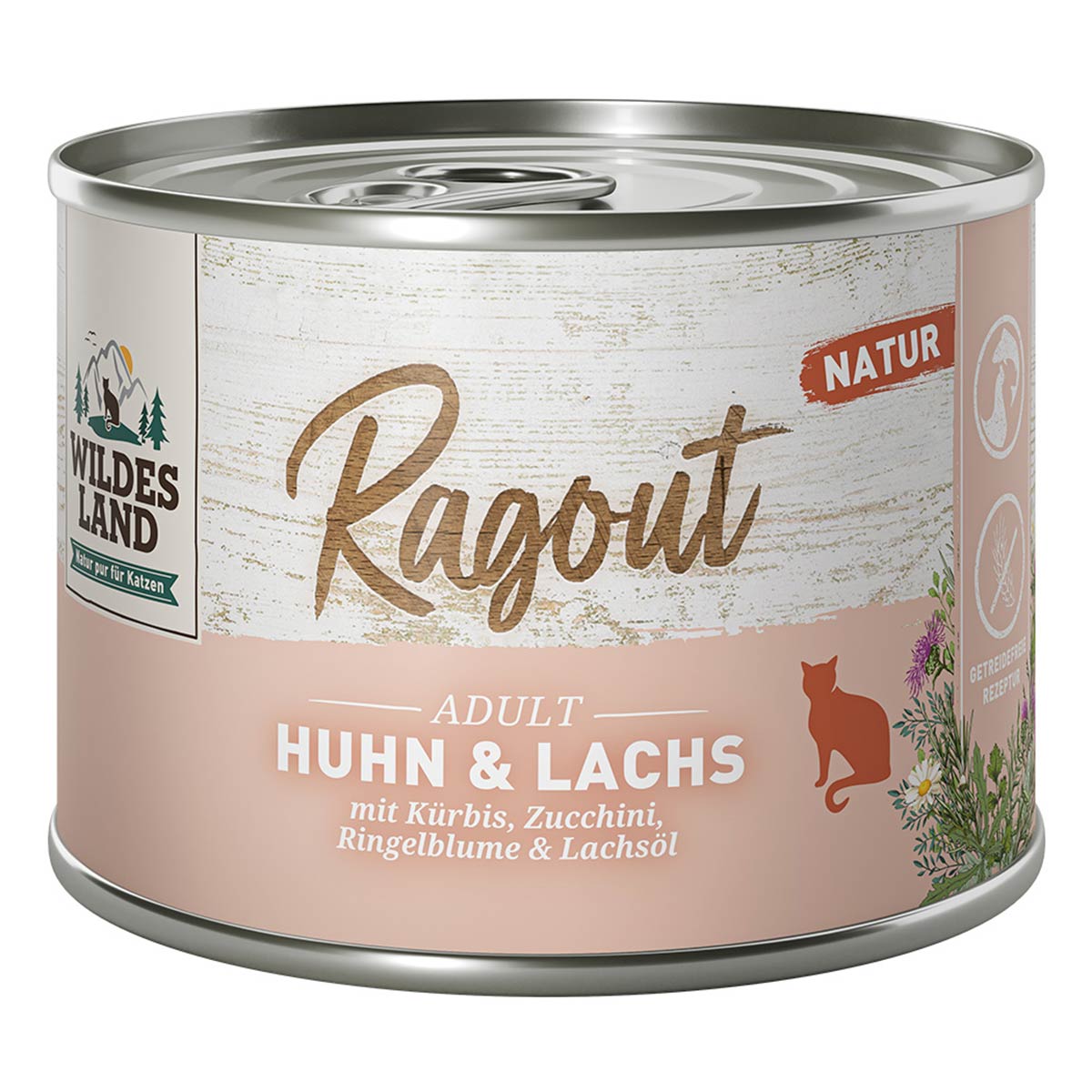 Wildes Land Ragout Huhn und Lachs mit Kürbis