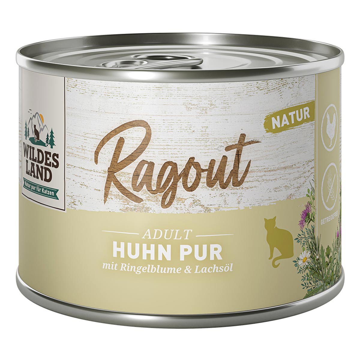 Wildes Land Ragout Huhn Pur mit Ringelblume
