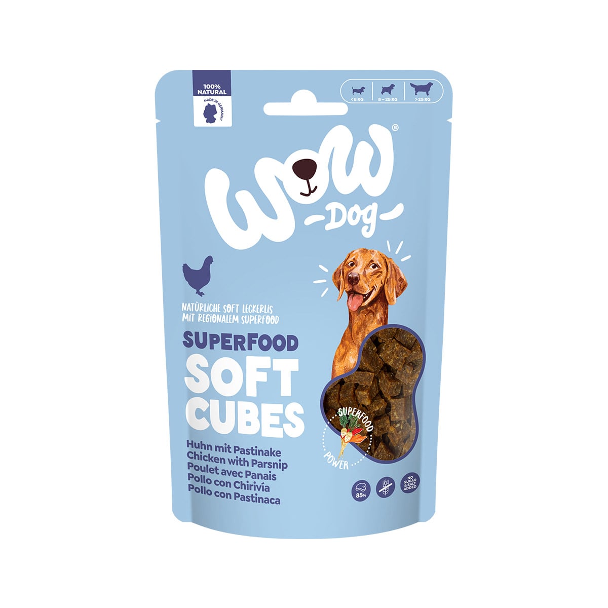 WOW DOG Soft Cubes Huhn mit Pastinake 150 g