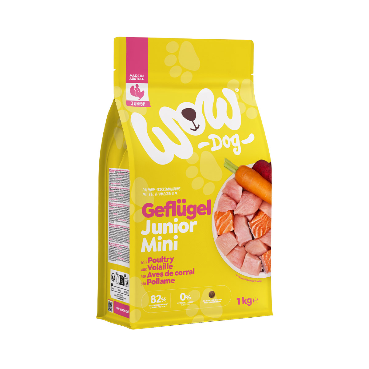 WOW DOG TROCKEN Minis JUNIOR Geflügel 1 kg