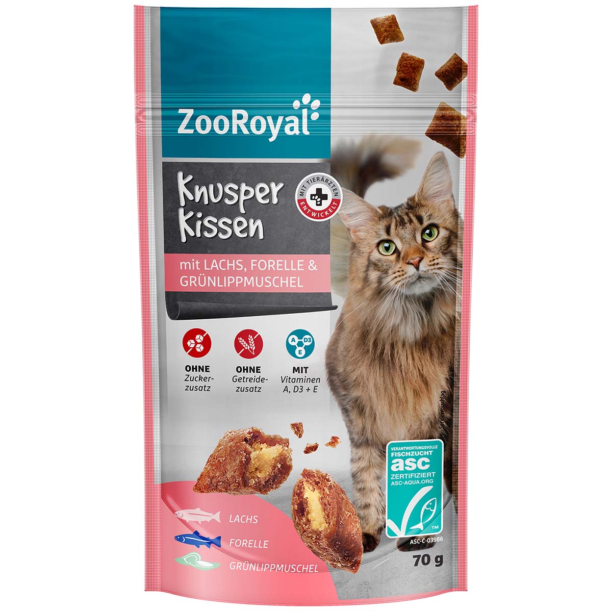 ZooRoyal Knusperkissen Lachs, Forelle &amp; Muschel
