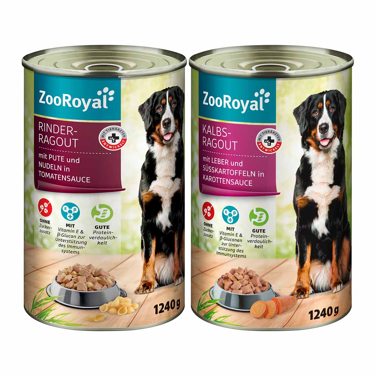 ZooRoyal Ragout Mixpaket Rind &amp; Kalb 6x1240g
