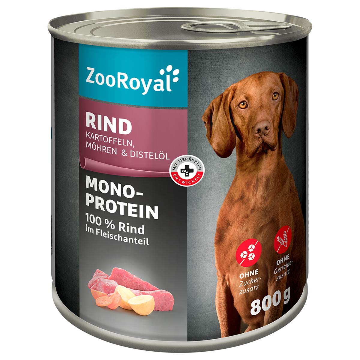 ZooRoyal Mono-Protein Rind, Kartoffeln, Möhren &amp; Distelöl